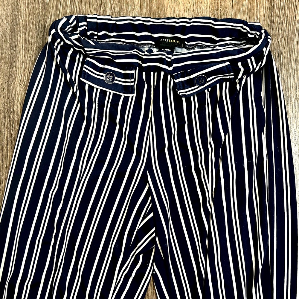 Navy Striped Pants